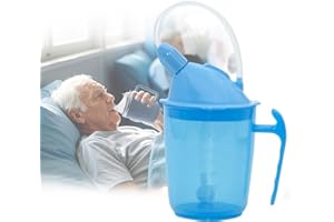 ACUDUDOMA Spill-Proof Cup for Elderly 12oz Plastic Sippy Cup with Straw and Lid, Suitable for Disabled Adults Seniors Limited Mobility