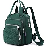 SULCET Small Backpack for Women Casual Quilted Square Bag Waterproof Multi Pockets Daypack Lightweight Top Handle Satchel
