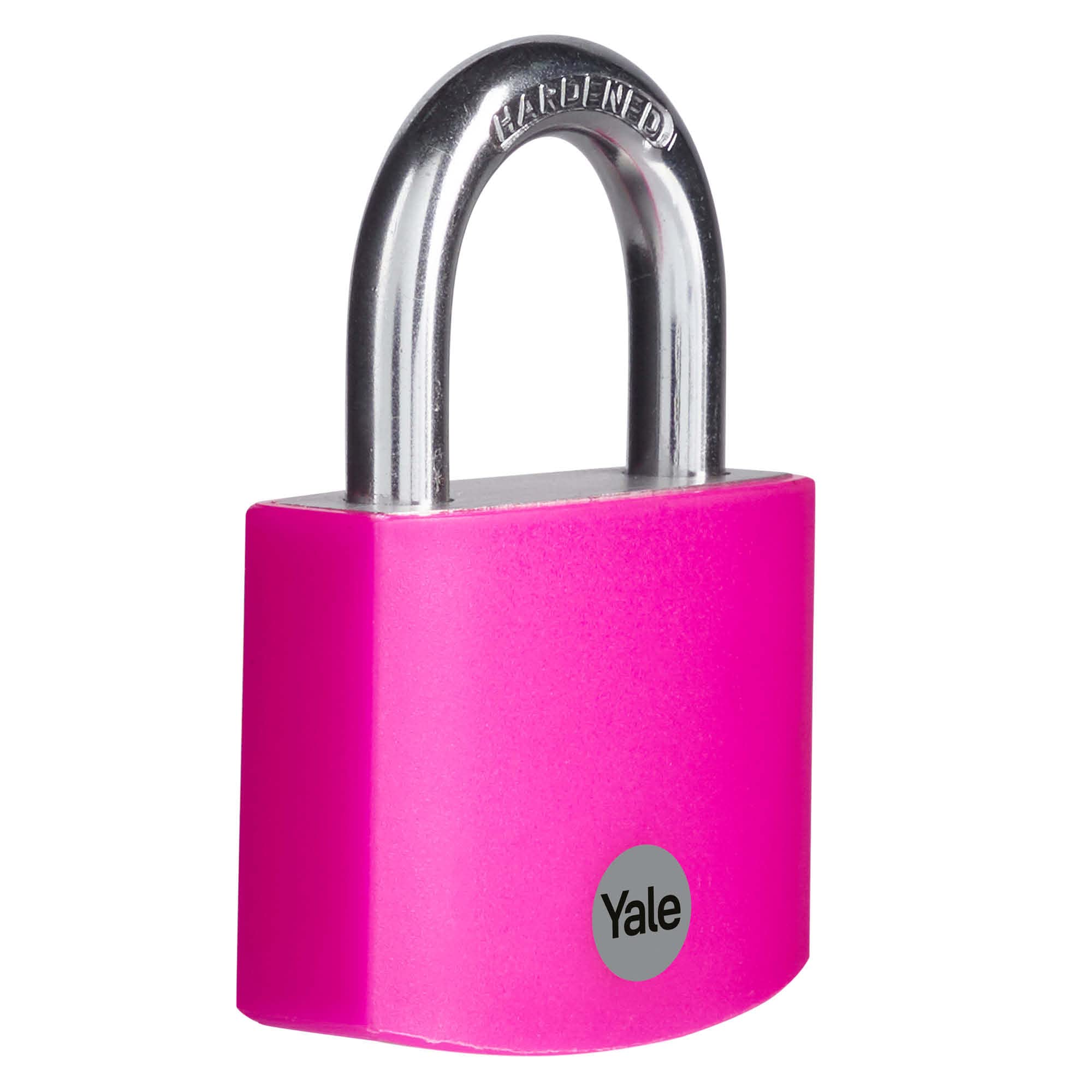 Yale - YE3B/50/126/1/P Standard Security 50mm Aluminium Padlock - Pink - Open Hardened Steel shackle - 3 keys