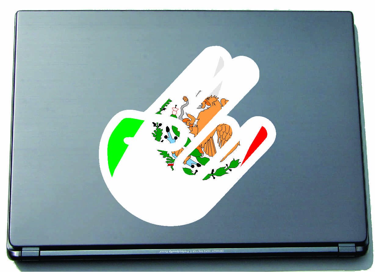 INDIGOS UG The Shocker Hand Decal Sticker Laptop skin 297x205 mm white Outline with Flag Taiwan