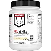 Muscle Milk Pro Series Protein Powder Supplement, Intense Vanilla, 2 Pound, 11 Servings, 50g Protein, 3g Sugar, 20 Vitamins & Minerals, NSF Certified for Sport, Workout Recovery, Packaging May Vary