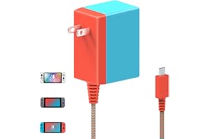 HOUTQPLE Nintendo Switch Charger, 39W AC Adapter Cable Power Cord for Switch Lite OLED Controller, 15V 2.6A USB Type C Supply Accessories, Support TV Dock Mode and Fast Charging
