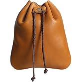 Meiliyizu Drawstring Storage Bag, Retro Coin Purse Handmade Leather Wallet for Coins and Money Storage Loose Change Organizer