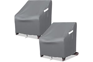 STARTWO Patio Adirondack Chair Covers, 2 Pack Waterproof Outdoor Chair Covers for Lawn Furniture Size Up to 33W x 35D x 38.5H inch, Grey