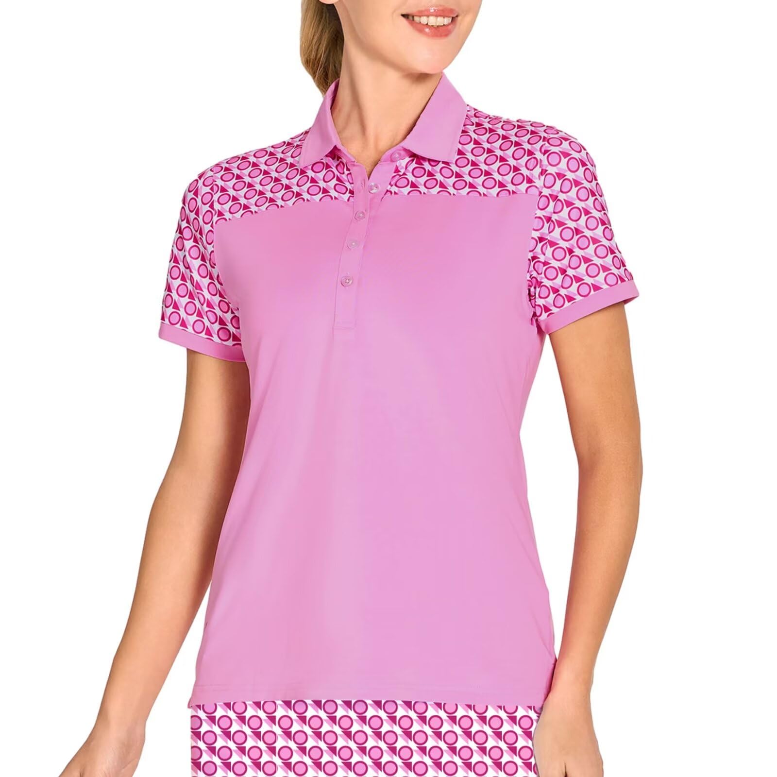 Photo 1 of MAELREG Golf Shirts Women Short Sleeve Buttons Breathable Performance Casual Active Tennis Womens Polo Shirts XL