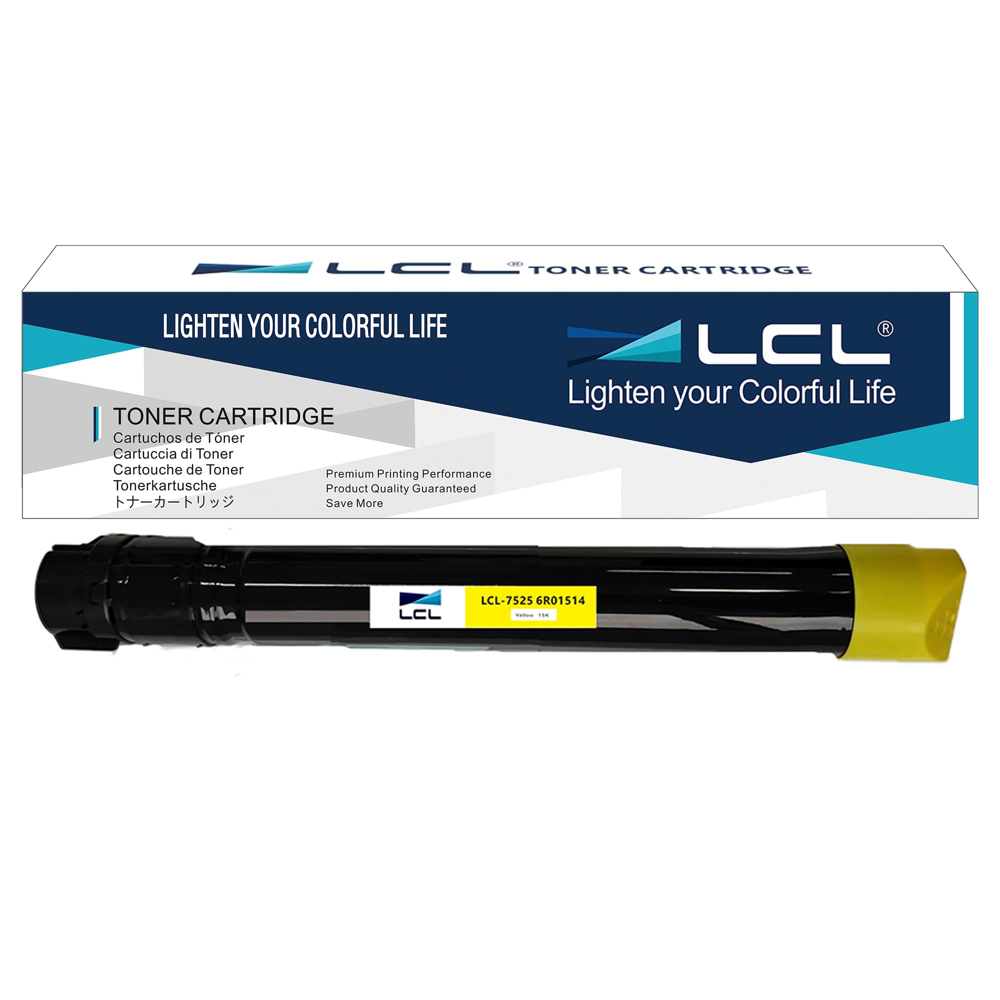 LCL Compatible Toner Cartridge for WorkCentre 7525 7530 7535 7545 7556 7830 7835 7845 7855 006R01514 6R01514 Replacement for Xerox WorkCentre 7525 7530 7535 7545 7556 7830 7835 7845 7855 (1PK Yellow)