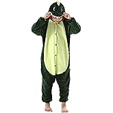 SimZoo Kids Animal Pajamas, Boy Girls Dinosaur Cosplay Costume Sleepwear, One-Piece Unisex Homewear 3-11Y
