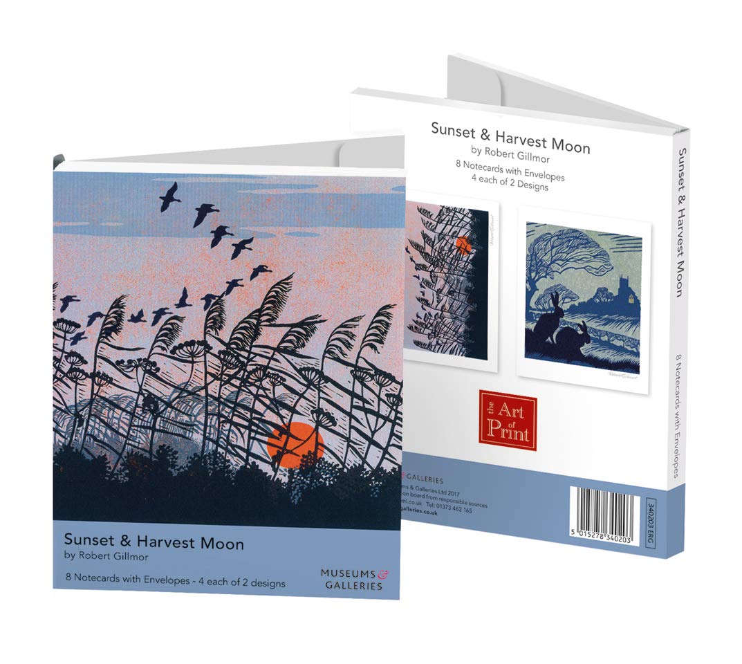 Museums & Galleries Wallet of Artistic Notecards (MG0203) - Sunset & Harvest Moon - Pack of 8-2 Designs