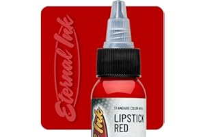Eternal Ink Lipstick Red Tattoo Ink - 1 oz - Vibrant Red for Tattoos, Smooth Flow, Fade-Resistant - Ideal for All Skin Tones, Vegan and Sterile for Professional Tattoo Artists and Beginners