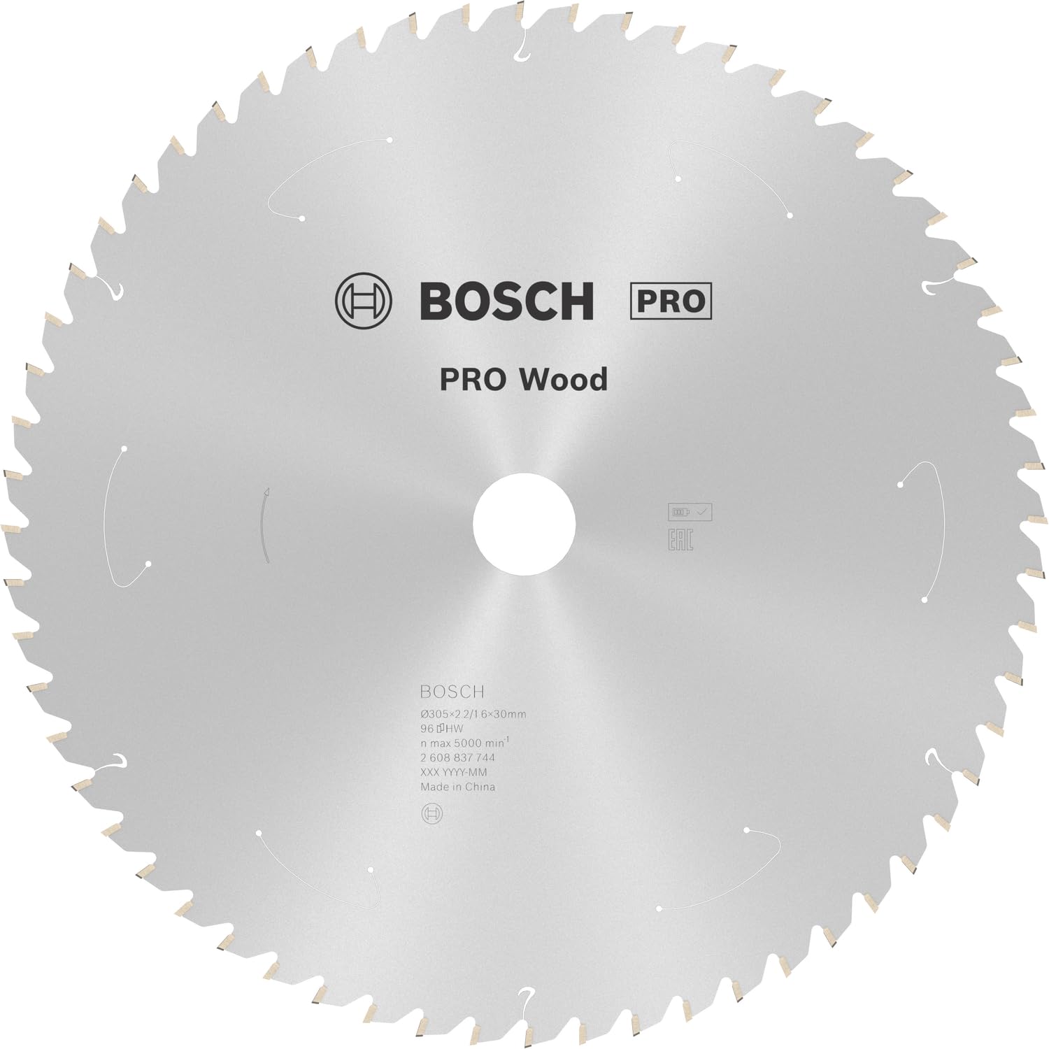 Bosch 1x PRO Wood Circular Saw Blade for Cordless Mitre Saws (for Softwood, Hardwood, Ø mm, Professional Accessory Mitre Circular Saw)