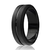 ROQ Silicone Rubber Wedding Ring for Men, Comfort