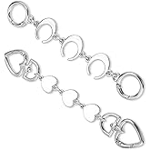 2 Pcs Bag Extender Purse Extender Chain Silver Bag Extender Chain Silver Purse Strap Extender Purse Accessories Heart Moon Purse Strap Extenders Replacement White Bag Charms
