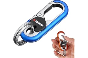 WAPSAT Key Chains Men, 2024 Car Key Chain for Men, Anti-Loss Keychain with Double Keyrings, Quick Release Key Chain (1pc,Blue)