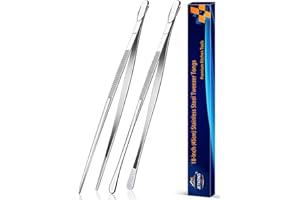 JETKONG 2 Pcs 18 Inch (45cm) Stainless Steel Grill Tongs Heavy Duty Giant Tweezer Tongs, Extra Large Tweezers Tools for Cooki