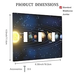 Pznen Triple Toggle Wall Plate, Planet Outer Space