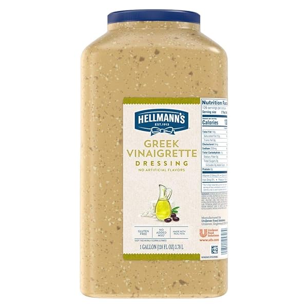 HELLMANN’S GREEK VINAIGRETTE SALAD DRESSING JUG GLUTEN FREE,...