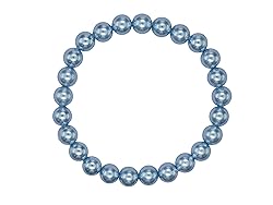 Light Blue Pearl Bracelet for Women Men's Gifts