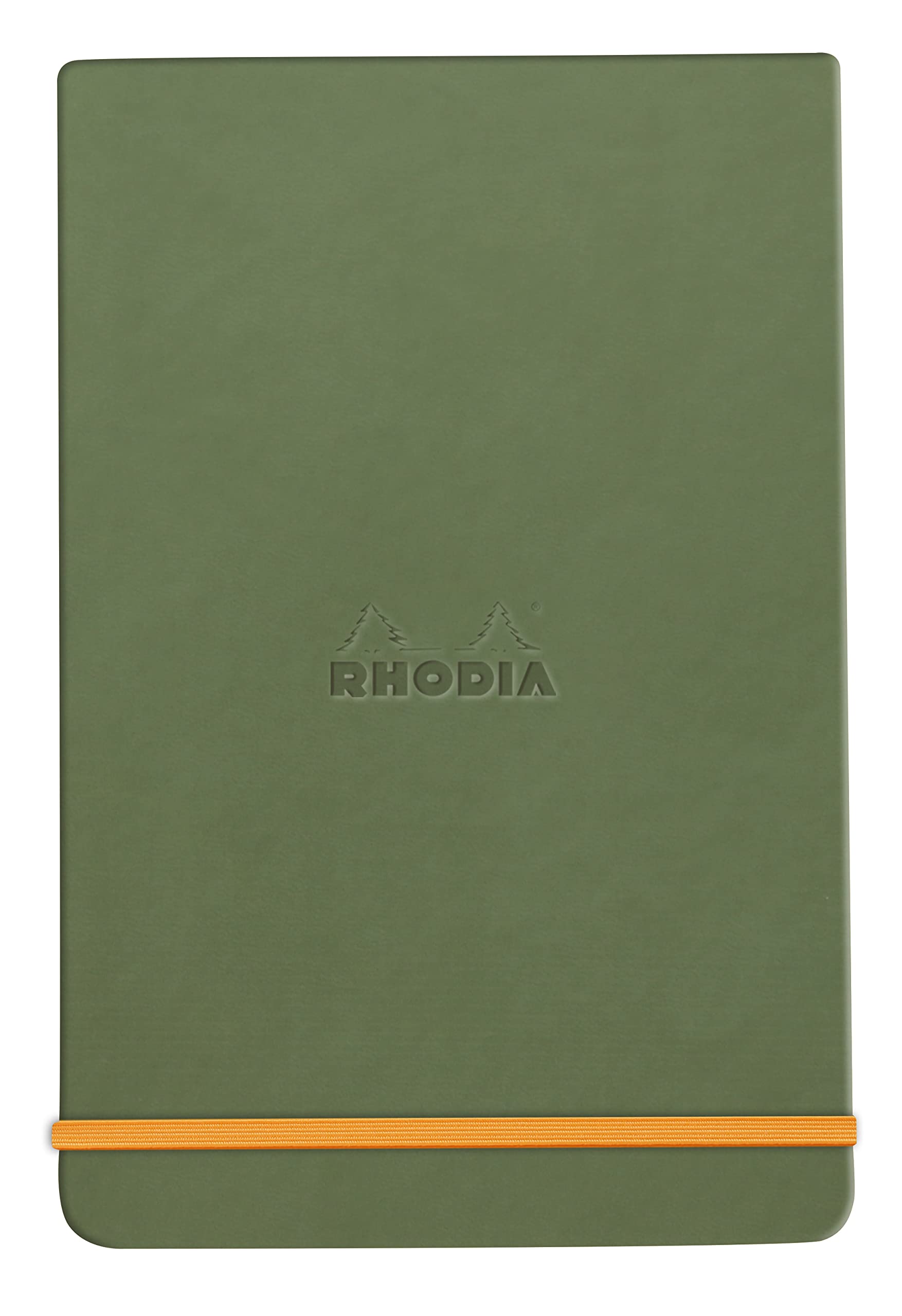 RHODIA 194354C - Sage Webnotepad Rigid Notebook - A6 - Lined - 192 Detachable Pages - Ivory Clairefontaine Paper 90 g/m - Bookmark, Elastic Closure - Faux Leather Cover - Rhodiarama — image 1
