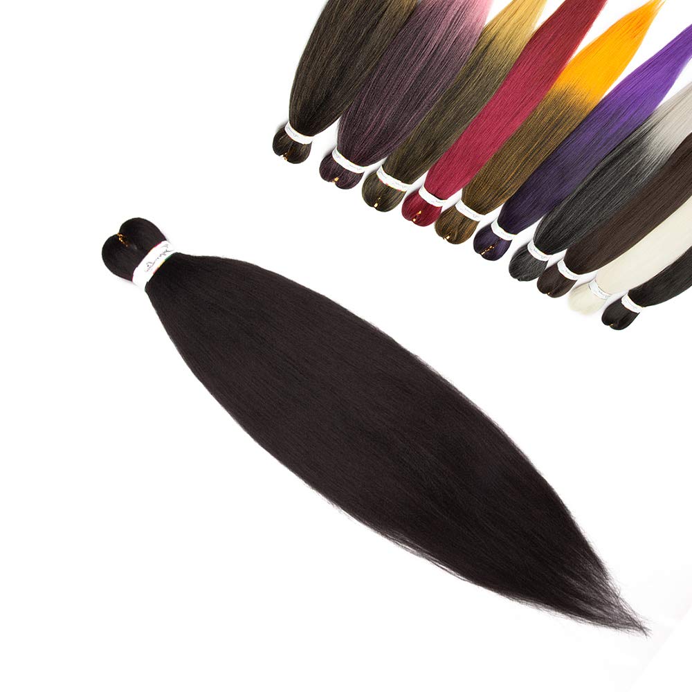 SEGO Easy Braids Pre-Stretched Braiding Hair 26 Inch One Pack Professional Synthetic Fiber Braiding Hair Extension - Natural Black