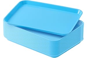 JMU 20Pcs Dental Plastic Trays Bulk Autoclavable Instrument Trays, Procedure Tray Flat Tray,13.25" X 9.75", Size B (Blue)