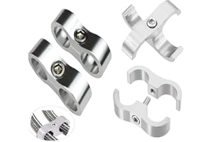 DB11 6AN Double-Hole Hose Separator Clamp, Aluminum Hose Fitting Adapter, Fit for 3/8 Fuel, Brake, Water, Gas Line - Silver Pack of 4