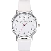 Wristology Maxi Numbers Womens Nurse Watch - Interchangeable Genuine Leather Strap Band - Large Easy to Read Boyfriend Size with Second Hand Men, Nurses, Teachers, Olivia