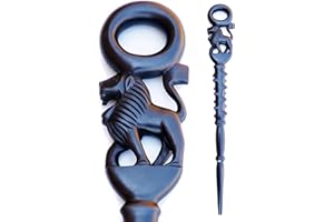RICH MBARIKET Mbariket Hand-Carved Wooden Walking Cane – Authentic Nigerian Craft, 36-Inch Solid Timber