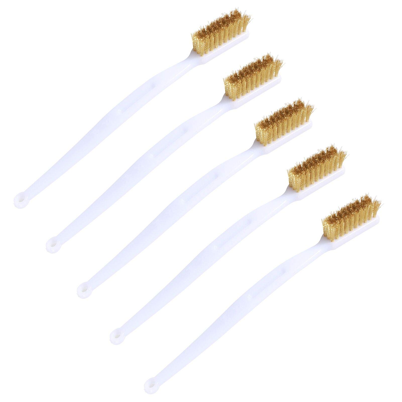 ALMOCN 5pcs 3D Printer Nozzle Cleaning Copper Wire Toothbrush Tool Handle Hot Bed Cleaning Toothbrush