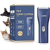 Grimgrow Dog Grooming Kit Clipper for Thick Coat Low Noise Cordless Cat Hair Trimmer Rechargeable Shaver Pet Grooming Tools for Small and Large Animals