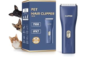 GRIMGROW Dog Grooming Kit Clipper for Thick Coat Low Noise Cordless Cat Hair Trimmer Rechargeable Shaver Pet Grooming Tools for Small and Large Animals