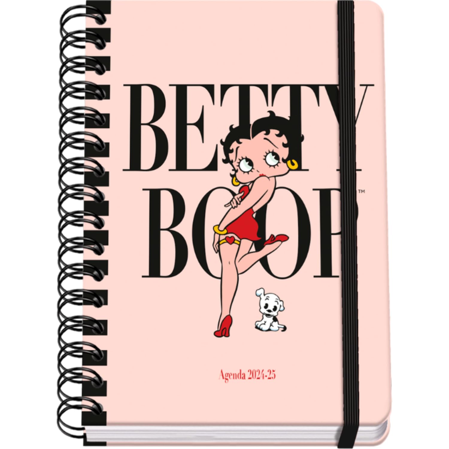 Dohe - School Diary 2024 2025 – Week View, Size A5 (15 x 21 cm), Ring Closure and Rubber, Spanish and English, 4 Sticker Pages, September to June, School Supplies - Betty Boop