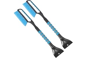 LoyaGour Snow Brush and Ice Scraper for Car Windshield,26.4" Window Scraper Deicer for Car SUV and Truck,Ice Scrapers and Brushes 2 in 1,Winter Car Automotive Exterior Accessories(2Pack Blue)