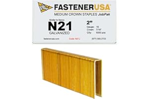 FASTENERUSA 2" Leg x 7/16" Crown 16GA GALV N21 Staples 5,000ct | N21J
