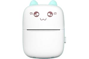 KASCLINO Mini Portable Bluetooth Thermal Printer, Wireless Pocket Label Printer Receipt Printer, for Printing Mobile Phone Pictures/Photos/Receipts/Notes/Lists/Label/Memo/QR Codes(Blue Printer)