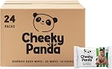 The Cheeky Panda Bamboo Baby Wipes White Unscented 64 Count Pack of 24