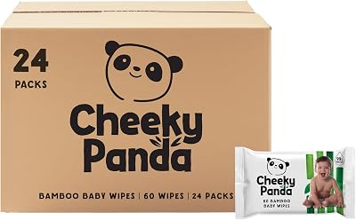 The Cheeky Panda Bamboo Baby Wipes White Unscented 64 Count Pack of 24
