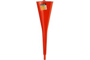 KarZone Round Kitchen Funnel for Bottles & Containers - Automotive Oil Funnel for Gas & Lubricants (12.0 Fluid Ounces, Red)