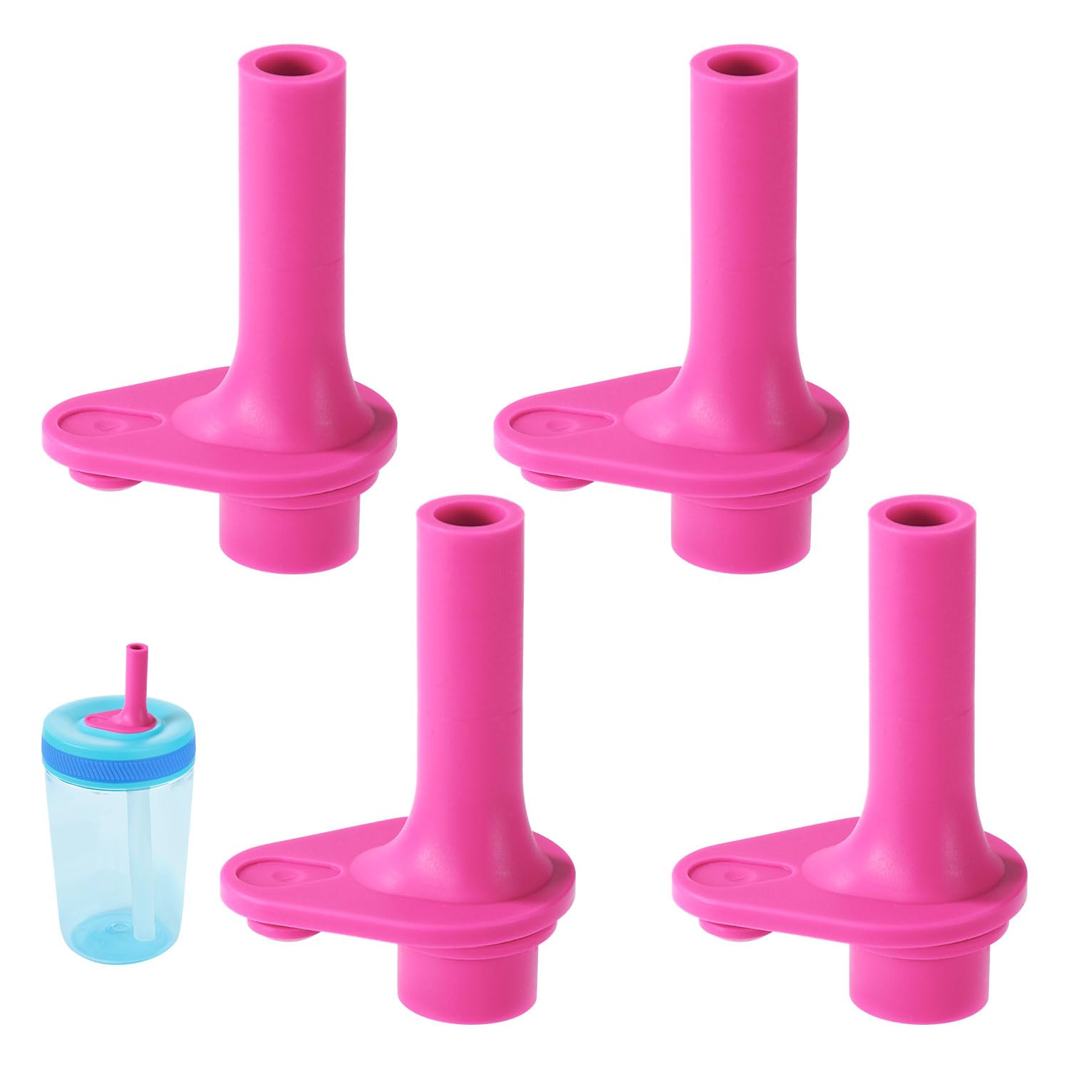 Photo 1 of 4pcs Replacement Bite Valve for Zak, Silicone Bite Valve Replacement Reusable Straw Cup Accessories Compatible with Zak Designs Kelso 15oz/16oz (Pink)