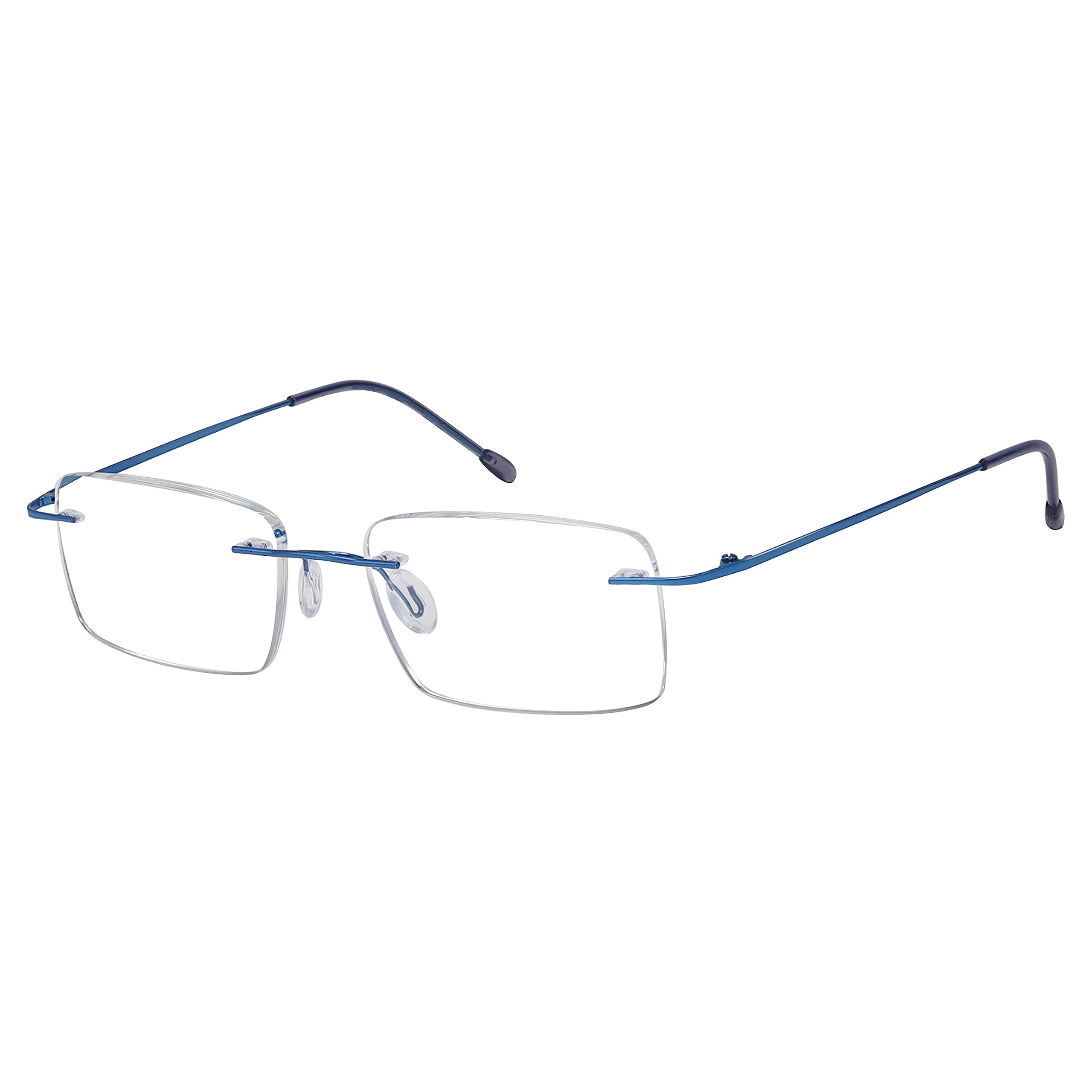 Eyekepper Frameless Reading Glasses for Men Reading - Rectangle Rimless Reader Eyeglasses Blue +3.50