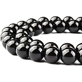 DIQIO Natural Black Onyx Beads for Jewelry Making - Crystal Beads Gemstone Beads for Bracelets, 6mm Black Stone Beads Round Loose Beads(59-62pcs, 6mm, Black Onyx)