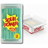 Sour Power Green Apple Candy Belts, 2.5 lb Bulk Tub Resealable, Vegan Sour Candy Since 1985, Soft Chewy Sweet Tart Belts, Non-GMO Gelatin Free, Bubble Wrapped &amp; Boxed for Shipping