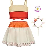 WonderBabe Girls Adventure Outfit Princess Lace Ruffle Sleeve Dress The Little Sister Birthday Fancy Dress Up Costume