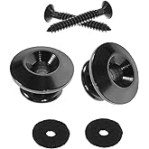 Yharnamite 2 Pcs Guitar Strap Buttons, Acoustic Guitar Strap Locks Pins End with Screws and Felt Pads, Guitar Straplock Peg f