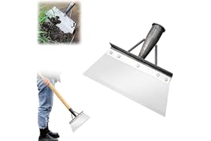 ATLODAS Multifunctional Cleaning Shovel, Square Garden Spade Shovel - Manganese Steel Flat Shovel Not Include Pole, 8-12" Heavy Duty Garden Tool for Digging, Lawn Edging, and Weed Removal - Silver (20CM)