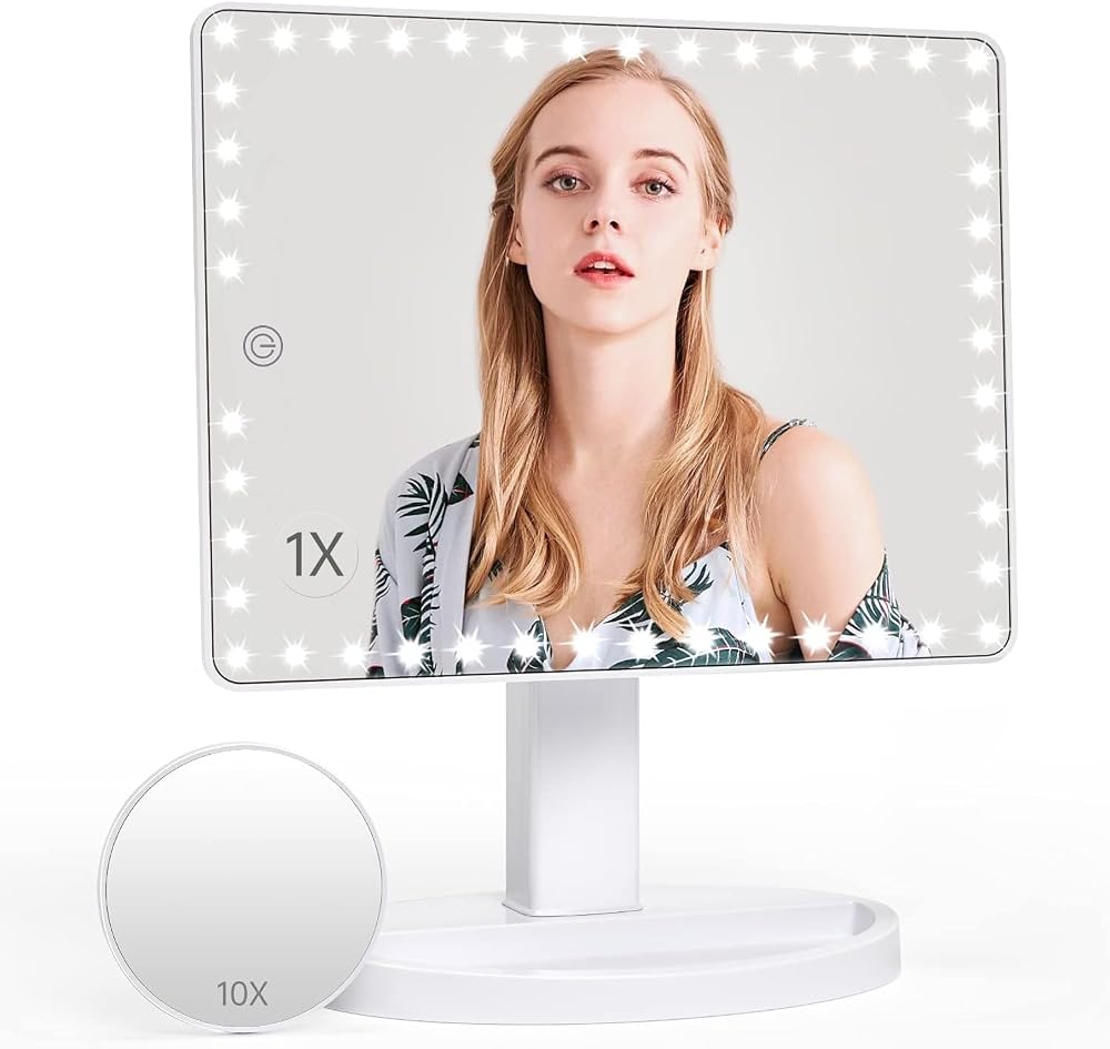 FASCINATE Lighted Makeup Vanity Mirror 45 LED, 360° Rotation, USB Rechargeable