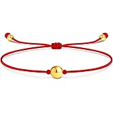 inBLISS 14K Solid Gold Red String Bracelet for Women, Men, Girls, Boys,| Kabbalah Jewish Good Luck Protection Bracelet | Beaded Ball Bracelet Red Cord Friendship Bracelet