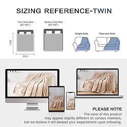 PU MEI Khaki Flannel Fleece Throw Blanket for Couch