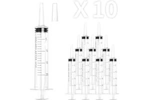 20ml Plastic Syringe with Cap, Large Syringes without Needle for Liquid, Scientific Labs, Measurement, Pet Feeding ,Ink Refil