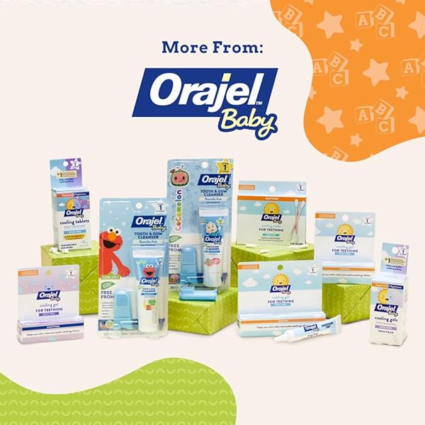 ORAJEL BABY ELMO TOOTH & GUM CLEANSER FLUORIDE-FREE, 1 FINGER BRUSH, 1 TOOTHPASTE 1OZ; #1 PEDIATRICIAN RECOMMENDED FLUORIDE-FREE TOOTHPASTE*