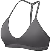 YEOREO Sports Bras for Women Strappy Padded Halter Ericie Open Back Light Impact Deep V Neck Yoga Workout Gym Tops